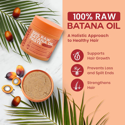 Raw Batana Oil for Hair Growth - 100% Pure, Organic 4Oz Batana from Honduras for Thick and Strong Natural Hair - Dr. Sebi Unrefined Cold Pressed Cosmetic Scalp Mask for Men & Women (1 Pack)